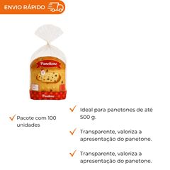 SACO PLÁSTICO DE POLIPROPILENO IMPRESSO PANETONE 25X35