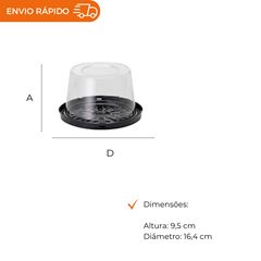 EMBALAGEM PET TORTA MINI PRETA - G 31CT