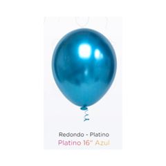 BALÃO PLATINO REDONDO 16 AZUL  