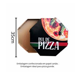EMBALAGEM PARA PIZZA 35CM BRANCA IMPRESSA DIA DE PIZZA