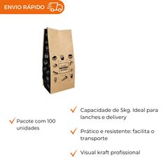 SACO DE PAPEL KRAFT S.O.S. LANCHE 5KG