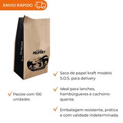 SACO DE PAPEL KRAFT S.O.S. DELIVERY 10KG