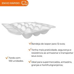 BANDEJA PARA OVOS COM 12 CAVIDADES BRANCA