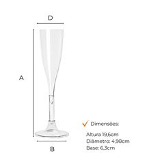 TAÇA ACRÍLICA PARA CHAMPAGNE 120ML CRISTAL
