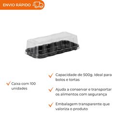 EMBALAGEM PET TORTA FLOWER PRETA - G 61F