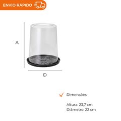 EMBALAGEM PET TORTA ALTA PT - G 55CT