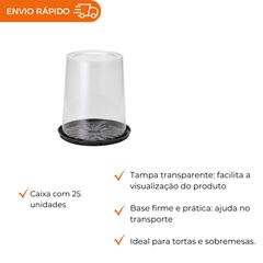 EMBALAGEM PET TORTA ALTA PT - G 55CT