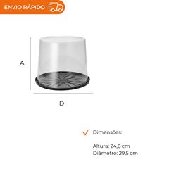 EMBALAGEM PET TORTA ALTA PT - G 59CT
