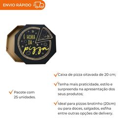 EMBALAGEM PARA PIZZA 20CM KRAFT IMPRESSA É HORA
