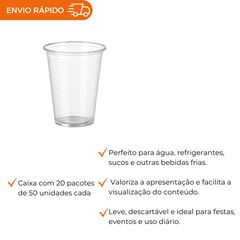 COPO 400ML DESCARTÁVEL PS TRANSPARENTE - CCT-400