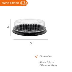 EMBALAGEM PET TORTA MINI PRETA - P 35 BAIXA