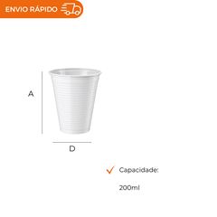 COPO 200ML DESCARTÁVEL PS TRANSPARENTE - CMST-200