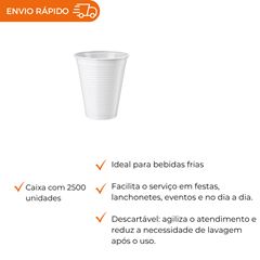 COPO 200ML DESCARTÁVEL PS TRANSPARENTE - CMST-200