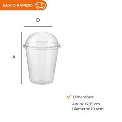 COPO 400ML PET COM TAMPA BOLHA - G 840SF