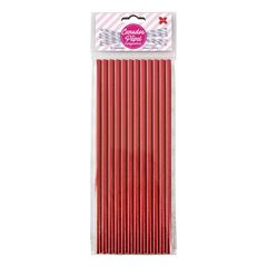 CANUDO DE PAPEL METALIZADO 20CM VERMELHO