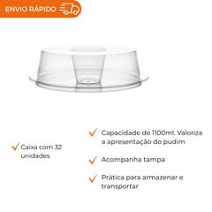 FORMA PUDIM COM TAMPA 1100ML - PW53 TWH