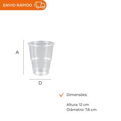 COPO 300ML DESCARTÁVEL PS TRANSPARENTE - NOBILE