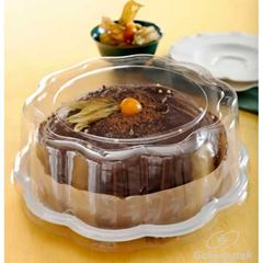 EMBALAGEM PET TORTA MINI FLOWER BRANCA - G 32F