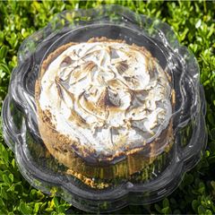 EMBALAGEM PET TORTA MINI BAIXA FLOWER BRANCA - G 32FB