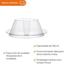 FORMA PUDIM COM TAMPA 750ML - PW70 TWH