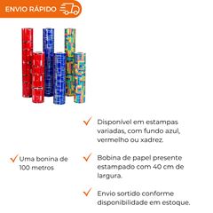 BOBINA DE PAPEL PRESENTE ESTAMPADO 40CM