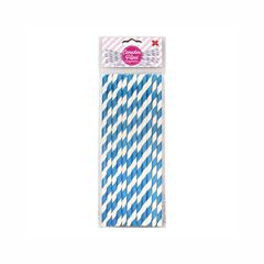 CANUDO DE PAPEL LISTRADO 20CM AZUL