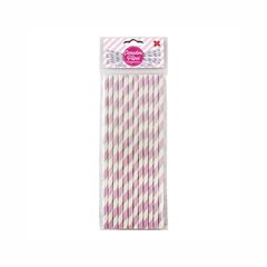 CANUDO DE PAPEL LISTRADO 20CM LILÁS