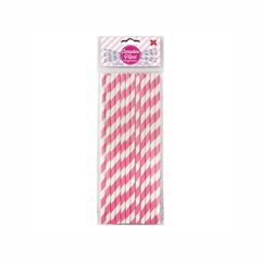 CANUDO DE PAPEL LISTRADO 20CM ROSA