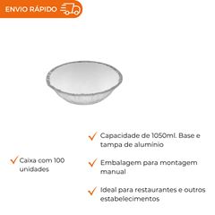 PRATO REDONDO COM TAMPA PARA MÁQUINA Nº 9 1050ML