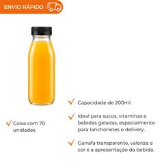 GARRAFA CRISTAL PET COM TAMPA 200ML - G 3520