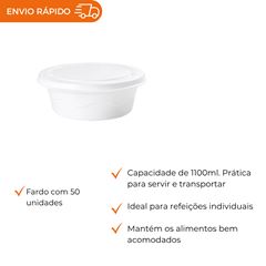 MARMITEX DE ISOPOR COM TAMPA 1100ML - TM 104