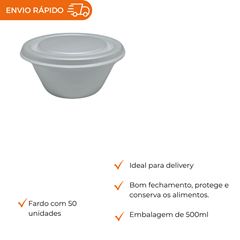 MARMITEX DE ISOPOR COM TAMPA 500ML - TM-500