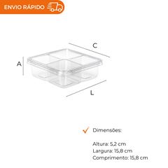 EMBALAGEM PETISQUEIRA COM 4 DIVISÓRIAS - G 544