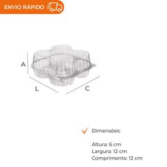 EMBALAGEM PET 4 DOCES QUADRADO - PF 15