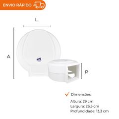 DISPENSER PARA PAPEL HIGIÊNICO ROLÃO BRANCO ECOLÓGICO 500M