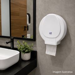 DISPENSER PARA PAPEL HIGIÊNICO ROLÃO BRANCO ECOLÓGICO 500M