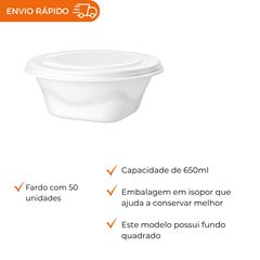 MARMITEX DE ISOPOR COM TAMPA 650ML - PT-102 QR