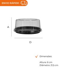 EMBALAGEM PET TORTA MINI PRETA - D 32 BAIXA
