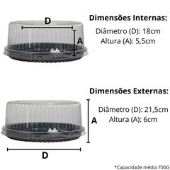 EMBALAGEM PET TORTA MINI PRETA - D 32 BAIXA