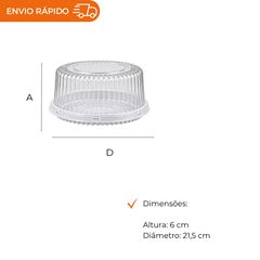 EMBALAGEM PET TORTA MINI BRANCA - D 32B