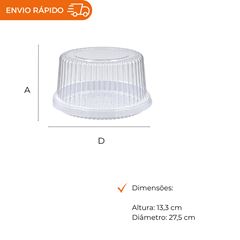 EMBALAGEM PET TORTA MINI BRANCA  - D 50A