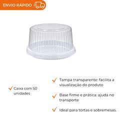 EMBALAGEM PET TORTA MINI BRANCA  - D 50A