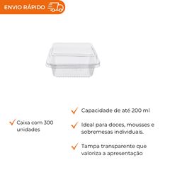 EMBALAGEM PET 1 DOCE QUADRADO - D 650