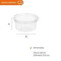 POTE 350ML PET REDONDO COM TAMPA ARTICULADA - G 750D
