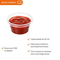 POTE 30ML COM TAMPA PARA MOLHOS CRISTAL PET - D 695CR