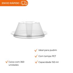 FORMA PUDIM COM TAMPA 150ML - PW33 TWH