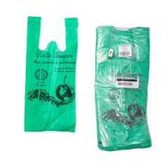 SACOLA C/ALCA 38X50 VERDE IMPRESSA VOLTE SEMPRE