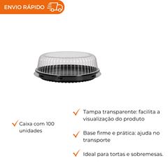 EMBALAGEM PET TORTA MINI PRETA - D 35 BAIXA