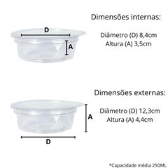 POTE 250ML PET REDONDO COM TAMPA ARTICULADA - 4 742P