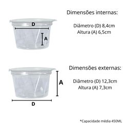 POTE 450ML PET REDONDO COM TAMPA ARTICULADA - D 771P